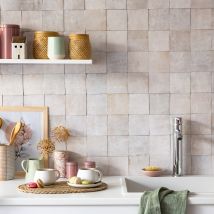 Carrelage Zellige Marocain Blanc Oukaimeden 10x10 Cm (vendu Par 0,5 M²) - Ro'ma Nature - Bricoman