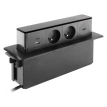 Bloc Multiprise Encastrable 2x16a 2p+t + 2 Ports Usb Inox - Otio - Bricoman