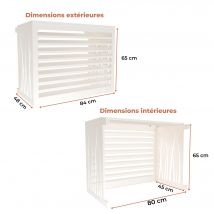 Cache Climatiseur Decoairco Taille Xs Blanc Crème (h:65, L:80, P:45cm) - Bricoman