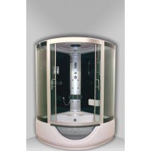 Ondée - Cabine Bain-douche 1/4 De Cercle Porte Coulissante Transparente Hydromassante 136x136 Cm Fonction Pédiluve - Faro Ayor - Tecnomat