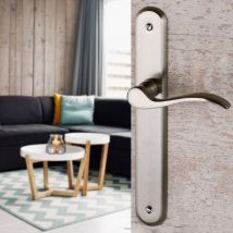 2 Poignées De Porte Agathe Sans Trou, Laiton Nickel Mat Entraxe 195 Mm, Salon Cuisine Séjour - Bricoman