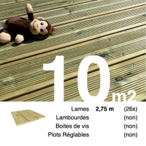 Planches De Terrasse Pin Autoclave Vert Pour 10 M² • Longueur 2,75 M - Bricoman