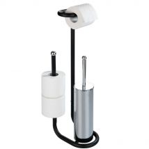Porte-papier Toilette Avec Brosse Wc Universalo, 3in1, Noir, Wenko, Wenko - Bricoman