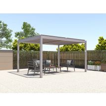 Pergola Bioclimatique Autoportante Électrique Taupe En Aluminium Avec Lames Orientables 12 M² - Amadora - Bricoman