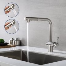 Mitigeur De Cuisine,robinet De Cuisine Douchette D'Évier Extractible À Deux Jets Mitigeur Evier Bec Haut Pivotant 360° Avec Barboteur Démotable - 
