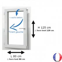 Fenêtre Pvc 1 Vantail H 125 X L 80 Cm Ob Pour Pose En Neuf Avec Poignée - Tirant Gauche - Bricoman