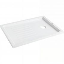 Receveur De Douche Extra-plat Acrylique Haute Densité Sanindusa Piano Fond Rainuré Surface Antiglisse 140x75 Épaisseur 3.5cm Blanc - Tecnomat