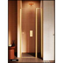 Porte De Douche Simple Pivotante - 110 X 195 - Or Brossé - New Soleo - Bricoman