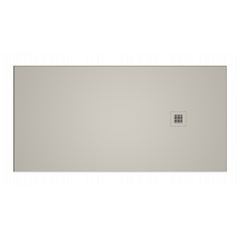 Receveur De Douche En Résine Lm Slate - 110x100 - Ral 1013 - Couleur Parchemin – Extra-plat – Valve Et Grille Laquée Incluses – Classe C3 - Bricoman