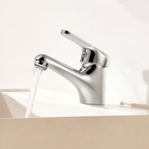 Robinet Salle De Bains Avec Trou De Tirette De Vidage Mitigeur De Lavabo Chromé Robinet Lavabo - Bricoman