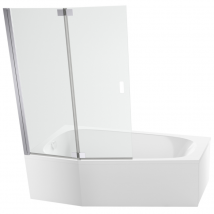Pack Baignoire Bain Douche 170 X 90 Jacob Delafon Bastille Vidage À Gauche Blanc Mat + Tablier En Niche + Pare-bain Chromé - Bricoman