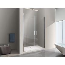 Nala Porte De Douche De 8 Mm Double Vantail Réversible Sur La Même Ligne H.200 – 158,5-162,5 Cm - Tecnomat