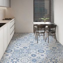 Carrelage Sol Mat Certeca Monserrate Hydraulique Effet Carreaux De Ciment Bleu | 33,5x33,5 (carton Avec 13 Unités = 1,46 M2) - Bricoman