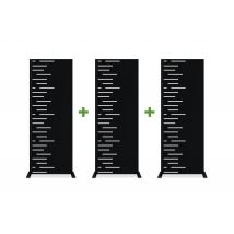 Lot De 3 Panneaux Décoratifs Arlberg Noir H.160cm Motifs Côté Gauche - Bricoman