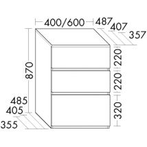 Burgbad Lin20 Armoire Basse, 3 Tiroirs, 400x487x870mm, Usiv040f5355, Farbe: Chêne Décor Cachemire - Tecnomat