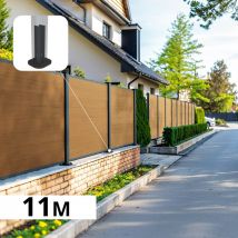 Kit Clôture Composite Sur Muret Poteau Sur Platines - Cruz Cèdre H-1,2m - Bricoman