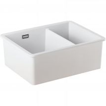 Évier 2 Bacs Séparés Par Une Cloison À Encastrer 59,5x46cm Hauteur 22cm Céramique Sanindusa Valet Blanc Livré Avec Vidage - Bricoman