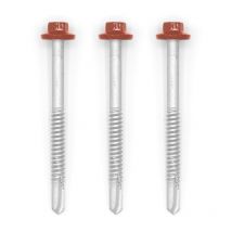 50 Vis Pour Support Acier 6.3x75 | Rouge Tuile | Ral 8012 - Bricoman