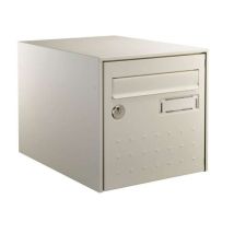 Boîte Aux Lettres Steel Box - Double Face - Pierre Ral 1013 - L 300 X H 290 X P 410 Mm - Bricoman