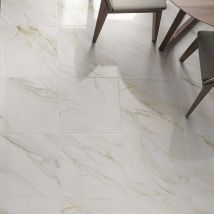 Carrelage Sol Effet Marbre Taj Mahal Doré Brillant 60x60 Cm - Réflex Boutique - Bricoman