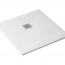 Receveur De Douche À Poser Extra-plat Épaisseur 28mm En Pierre Naturelle Sanindusa Stonit Marina 120x90 Antidérapant Naturel Classé C3 Blanc - 