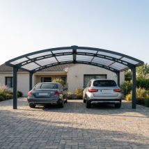 Carport Double Arizona Wave 4,95 X 5,78 M Gris Canopia - Bricoman