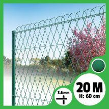 Bordure Parisienne Ronde Longueur 20m - Vert, 60cm, 3.6mm - Bricoman