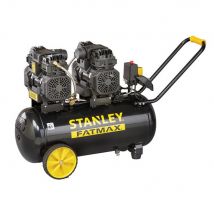 Stanley Fatmax Compresseur Professionnel, Compresseur Sans Huile Silencieux, Compresseur À Faible Bruit 61 Db(a), Horizontal, 3 Ch, 8 Bar, Cuve 50 L -