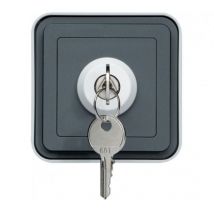 Interrupteur Complet À Clé 3 Positions Cubyko En Saillie - Gris - Bricoman