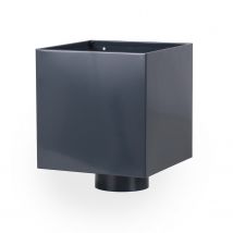 Boite À Eau Gris Anthracite Ral 7016 200 X 200 Sortie Ø 100 Avec Grille Anti-feuilles - Lpp - Bricoman
