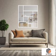 Verriere Art Deco 8 - L X H : 110 X 125 Cm - Laqué Blanc 9003 Granité - Vitrage Inclus - Bricoman