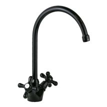 Robinet D'Évier De Cuisine À Deux Leviers En Noir Brillant Lucido Gattoni 5692/re0n - Noir - Tecnomat
