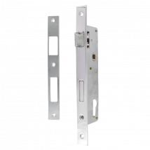 Serrure Portail Battant - Axe À 30mm - Entraxe 85mm - Chromée + Gâche - Secury-t - Tecnomat