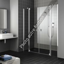 Paroi De Douche 2 Battants Largeur 180 Cm Hauteur 2,00m Profilé Argent Poli Verre Teinté Gris Clean - Bricoman