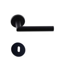Paire De Poignées De Porte Klose Besser Inox " Elsan Noir Black Matt " Angle Vif - Bricoman