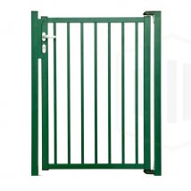 Portillon Aluminium Barreaudé "pro" Haut 180 X Larg 100 Cm - Vert 6005 - Vendu Avec 2 Poteaux - Bricoman