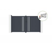 Portail Battant 3m Giona H.180cm Alu + Motorisation Tanker B250 - Bricoman