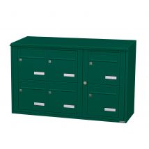 Bloc Collectif Leabox.com, 3x2, Grade 3, Simple Face, Extérieur, Fixation Murale, Vert Mousse Ral 6005 Finition Brillante - Bricoman