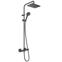 Vernis Shape Colonne De Douche 230 1jet Ecosmart 9l/min Avec Mitigeur Thermostatique, Noir Mat (26097670-sp) - Tecnomat