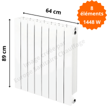 Radiateur Aluminium Vertical H.89 X 64 Cm Vip 800 Deville 1448 W - Tecnomat