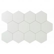 Carrelage Hexagonal Effet Béton Blanc Intérieur/extérieur. Grès Cérame. Essence White 14x16cm - Bricoman