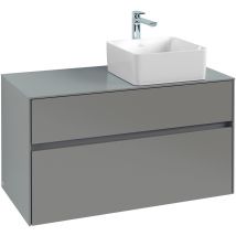 Villeroy & Boch Collaro Meuble Pour Lavabo 1000x548x500 Mm, 2 Tiroirs, Pour Lavabo À Droite, C04000vj, Farbe: Carcasse Avant : Chêne Nordique, Poignée