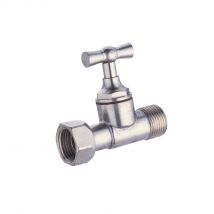 Robinet Wc Droit Laiton Nickelé Mâle Femelle Ecrou Tournant 12x17 (3/8) Noyon & Thiebault - Bricoman