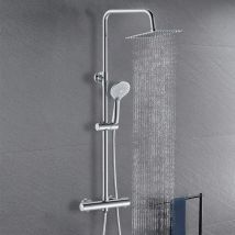 Aica Colonne De Douche Thermostatique Cascade Avec Douchette À Main, Ensemble De Douche En Acier Inoxydable, Douche À Effet De Pluie - Bricoman