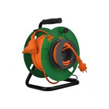 Enrouleur Jardin Ip44 20m Prise 16a 2p+t Et Coupe Circuit - Vert/orange - Zenitech - Bricoman