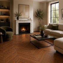 Parquet Point De Hongrie 60° Bambou Massif Verni Chêne Cacao 100x15x650mm - Tecnomat