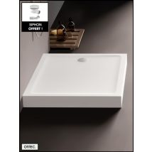 Receveur De Douche Rectangle - 80 X 100 X 11,5 Cm - Blanc - Avec Siphon Offert - Moon - Bricoman