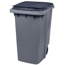 Conteneur 2 Roues Gris/gris 340 Litres Vidage Par Prise Frontale - Bricoman