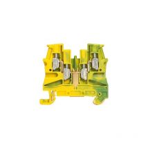 Bloc De Jonction Conducteur De Protection Viking 3 - Pas 6mm - 1 Jonction - 2 Entrées/2 Sorties - Vert/jaune - Bricoman