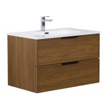 Meuble De Salle De Bain Luxor 80 Cm - Noyer - Meuble Lavabo - Bricoman